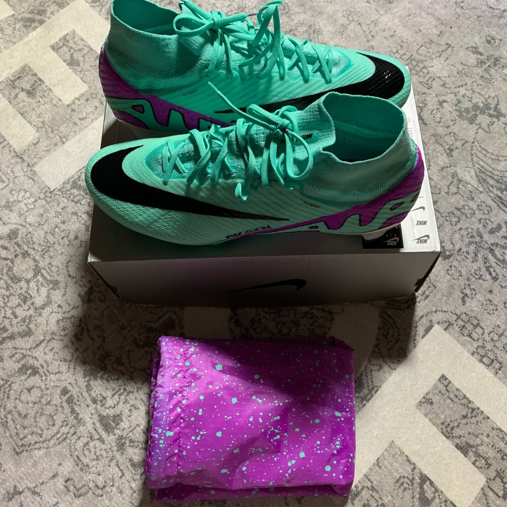 Nike Zoom Superfly 9 Elite FG Mens Size 12 Turquoise New Soccer Cleats DJ4977-30